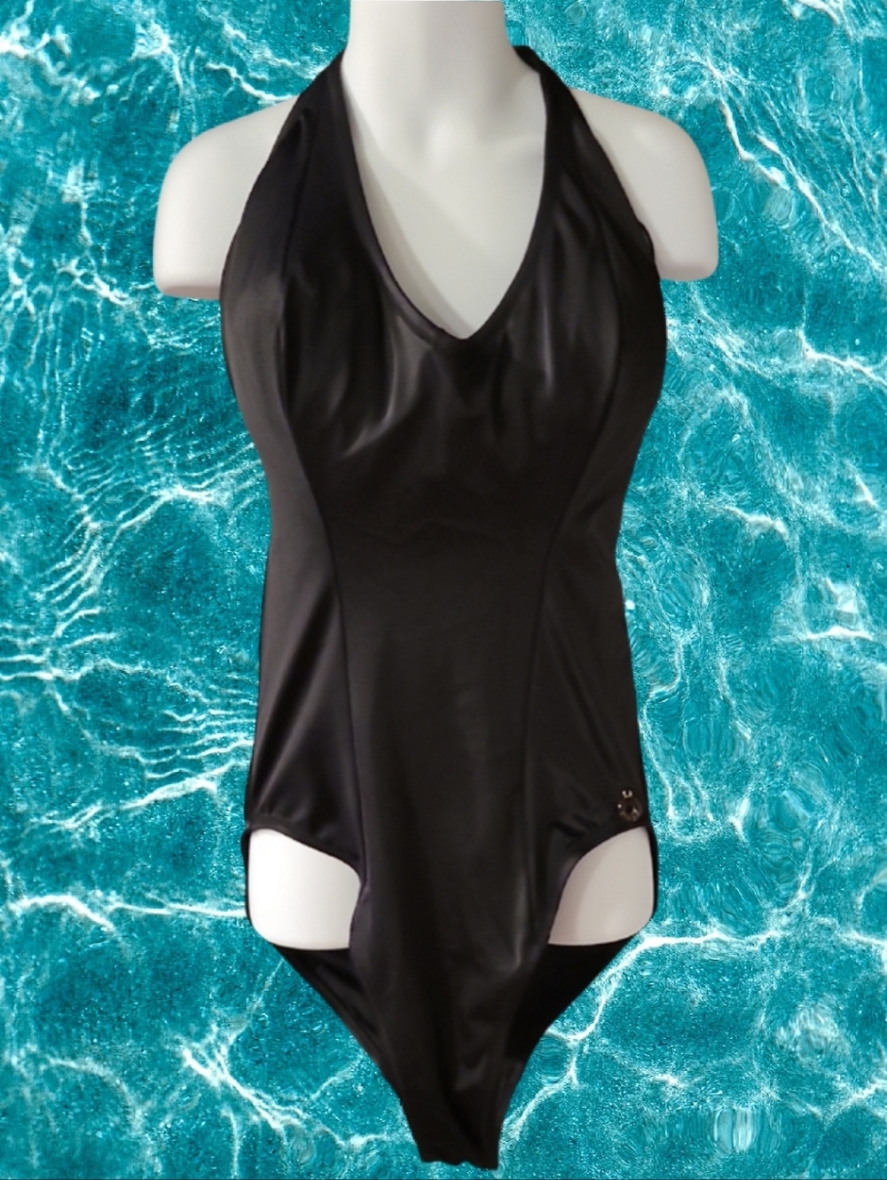 Freya Black Halter V-Neck One-Piece Swimsuit - Picture 2 of 5